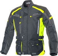 Büse Torino II,  textile jacket waterproof,  color: Black/Neon-Yellow,  size: L