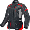 Büse Torino II,  textile jacket waterproof women,  color: Black/Red,  size: 44
