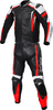 Büse Track,  leather suit 2pcs. women,  color: Black/Neon-Red/White,  size: 40