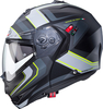 Caberg Duke X Tour,  flip up helmet,  color: Matt Black/Light Grey/Neon-Yellow,  size: S