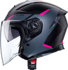 Caberg Flyon II Boss,  open face helmet,  color: Matt Black/Grey/Pink,  size: XS