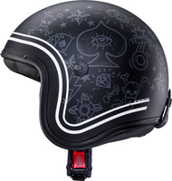 Caberg Freeride Tattoo,  jet helmet,  color: Matt Black/White/Grey,  size: XXL