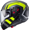 Caberg Horus X Road,  flip up helmet,  color: Matt Grey/Black/Neon-Yellow,  size: M