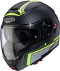 Caberg Levo X Elite,  flip up helmet,  color: Matt Black/Grey/Neon-Yellow,  size: L