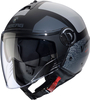 Caberg Riviera V4 X Alpha,  open face helmet,  color: Matt Black/Grey/Light Grey,  size: M