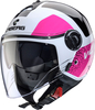Caberg Riviera V4 X Alpha,  open face helmet,  color: White/Black/Pink,  size: S