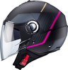 Caberg Riviera V4 X Geo,  open face helmet,  color: Matt Black/Grey/Pink,  size: XS