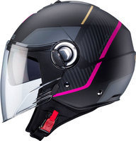 Caberg Riviera V4 X Geo,  open face helmet,  color: Matt Black/Grey/Pink,  size: XS