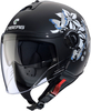Caberg Riviera V4 X Mia,  open face helmet,  color: Matt Black/White/Grey/Blue,  size: XS