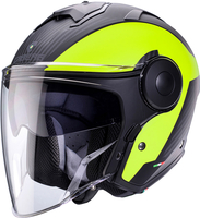 Caberg Soho Milano,  open face helmet,  color: Matt Black/Neon-Yellow,  size: L