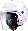 Caberg Uptown Bloom,  jet helmet,  color: White/Silver/Pink,  size: XS