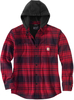 Carhartt Flannel-Fleece,  hooded shirt/jacket,  color: Dark Red (R09),  size: M