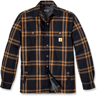 Carhartt Flannel Sherpa-Lined,  shirt/textile jacket,  color: Black/Light Brown,  size: XXL