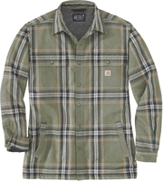 Carhartt Flannel-Sherpa,  shirt/jacket,  color: Dark Green/Grey (G72),  size: S