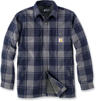Carhartt Flannel Sherpa,  textile jacket,  color: Dark Blue/Light Grey,  size: XL
