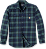 Carhartt Heavyweight Flannel Plaid,  shirt,  color: Green/Blue,  size: S