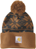 Carhartt Knit Pom Jacquard,  beanie,  color: Light Brown/Grey,  size: One Size