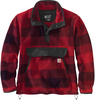 Carhartt Relaxed Fit Plaid,  fleece pullover,  color: Dark Red/Red,  size: XXL