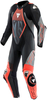Dainese Audax D-Zip,  leather suit 1pcs. perforated,  color: Black/Neon-Red/Grey,  size: 58