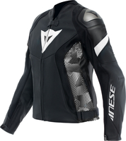 Dainese Avro 5,  leather jacket women,  color: Black/Black/White,  size: 50