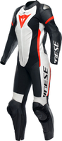 Dainese Grobnik,  leather suit 1pcs. perforated women,  color: Black/White/Neon-Red,  size: 48