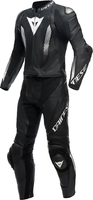 Dainese Laguna Seca 5,  leather suit 2pcs. perforated,  color: Black/Black/White,  size: 64