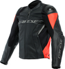 Dainese Racing 4,  leather jacket,  color: Black/Neon-Red,  size: 64