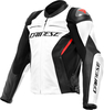 Dainese Racing 4,  leather jacket,  color: White/Black,  size: 62