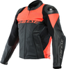 Dainese Racing 4,  leather jacket perforated,  color: Black/Neon-Red,  size: 54