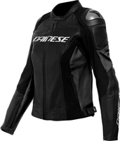 Dainese Racing 4,  leather jacket perforated women,  color: Black/Black,  size: 48