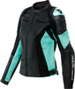 Dainese Racing 4,  leather jacket women,  color: Black/Turquoise,  size: 42