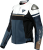 Dainese Rapida,  leather jacket women,  color: Dark Blue/White/Gold,  size: 48