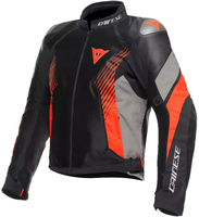 Dainese Super Rider 2 Absolute,  leather-textile jacket waterproo,  color: Black/Grey/Neon-Red,  size: 60