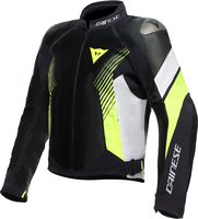 Dainese Super Rider 2 Absolute,  leather-textile jacket waterproo,  color: Black/White/Neon-Yellow,  size: 44