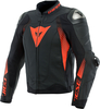 Dainese Super Speed 4,  leather jacket,  color: Matt-Black/Neon-Red,  size: 58