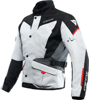 Dainese Tempest 3 D-Dry,  textile jacket waterproof,  color: Light Grey/Black/Grey/Red,  size: 44