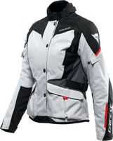 Dainese Tempest 3 D-Dry,  textile jacket waterproof women,  color: Light Grey/Black/Grey/Red,  size: 50