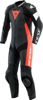 Dainese Tosa,  leather suit 1pcs. perforated,  color: Black/Neon-Red/White,  size: 56