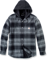 FLANNEL FLEECE LINED HOODED SHIRT JAC ELM,  color: Grey/Dark Grey (Elm),  size: M
