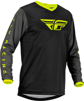 Fly Racing F-16 S23,  jersey,  color: Black/Grey/Neon-Yellow,  size: L