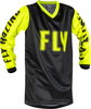 Fly Racing F-16 S23,  jersey kids,  color: Black/Neon-Yellow,  size: YM