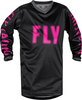 Fly Racing F-16 S23,  jersey kids,  color: Black/Pink,  size: YS