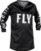 Fly Racing F-16 S23,  jersey kids,  color: Black/White,  size: YS