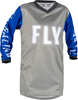 Fly Racing F-16 S23,  jersey kids,  color: Grey/Blue,  size: YL