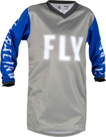Fly Racing F-16 S23,  jersey kids,  color: Grey/Blue,  size: YL