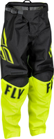 Fly Racing F-16 S23,  textile pants kids,  color: Black/Neon-Yellow,  size: 20