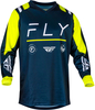 Fly Racing F-16 S24,  jersey,  color: Dark Blue/Neon-Yellow,  size: S