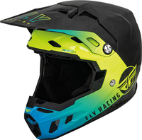 Fly Racing Formula CC Centrum,  motocross helmet,  color: Black/Blue/Neon-Yellow,  size: S