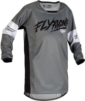 Fly Racing Kinetic Khaos,  jersey kids,  color: Grey/Black/White,  size: YL