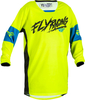 Fly Racing Kinetic Khaos,  jersey kids,  color: Neon-Yellow/Black/Blue,  size: YL